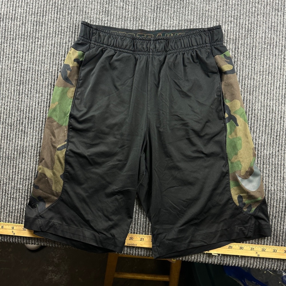 Nike Pro Training Dri-FIT Shorts Mens Small Black Camo Mesh Athletic Gym 3247